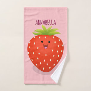 Conjunto De Toalhas Imagem de desenhos animados de morango kawaii