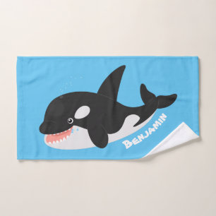 Conjunto De Toalhas Imagem engraçada de desenho animado de orca