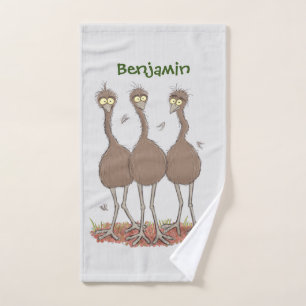 Conjunto De Toalhas Imagem engraçada do desenho animado emu australian