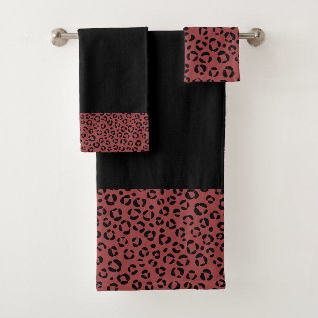 Conjunto De Toalhas Impressão Animal Borgonha (Insitu)