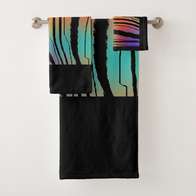 Conjunto De Toalhas Impressão Animal Exótica Rainbow Tiger (Insitu)