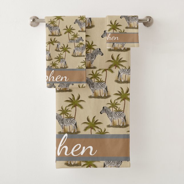Conjunto De Toalhas Impressão animal infantil, zebra, natureza animal  (Insitu)