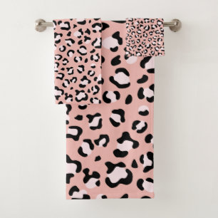 Conjunto De Toalhas Impressão animal, leopardo manchado - preto