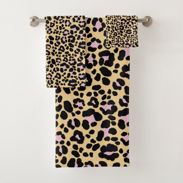 Conjunto De Toalhas Impressão Animal Leopardo Ousada Glam 1 (Insitu)