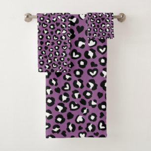 Conjunto De Toalhas Impressão Animal, Leopardo Roxo, Manchas de Chita,