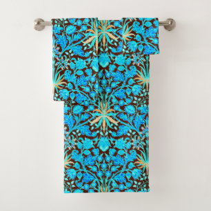 Conjunto De Toalhas Impressão, Aqua e Brown do jacinto de William