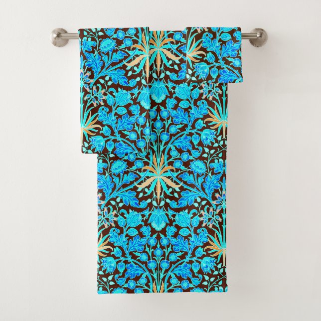 Conjunto De Toalhas Impressão, Aqua e Brown do jacinto de William (Insitu)