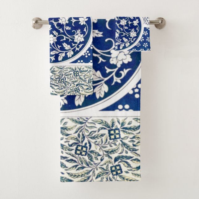 Conjunto De Toalhas Impressão Clássico de Ornamento Floral (Insitu)
