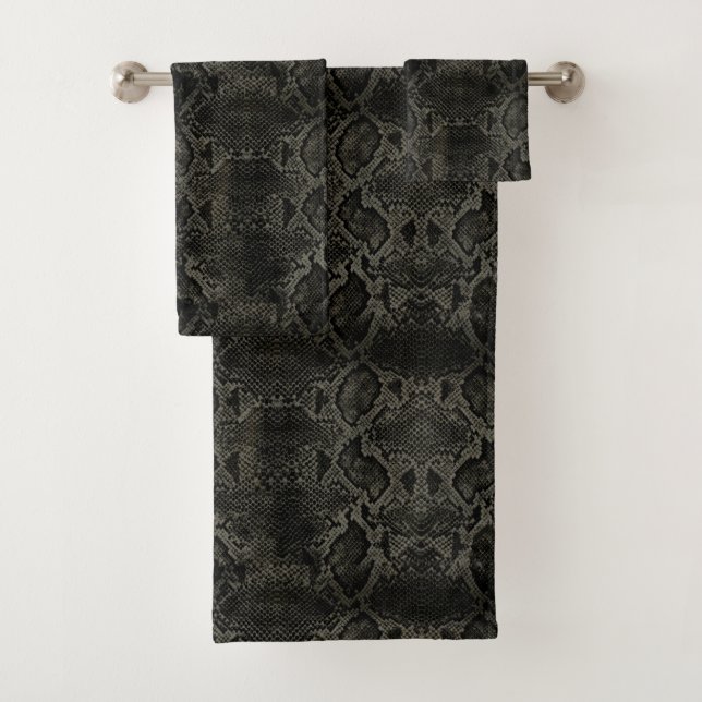 Conjunto De Toalhas impressão Cobra preto (Insitu)