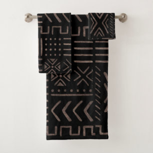 Conjunto De Toalhas Impressão Contemporâneo de Lama Africana