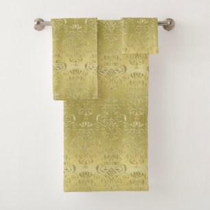 Conjunto De Toalhas Impressão de contraste Dourado dado polimento do