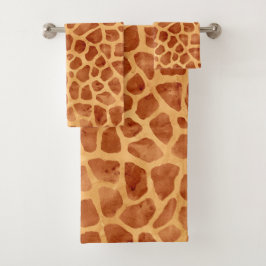 Conjunto De Toalhas Impressão de Girafa de Aquarela