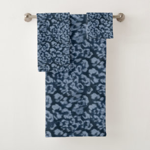 Conjunto De Toalhas Impressão de leopardo azul