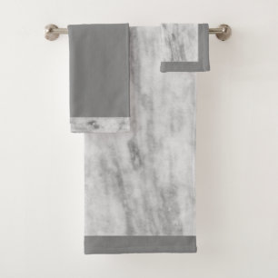 Conjunto De Toalhas Impressão de mármore cinzento à moda