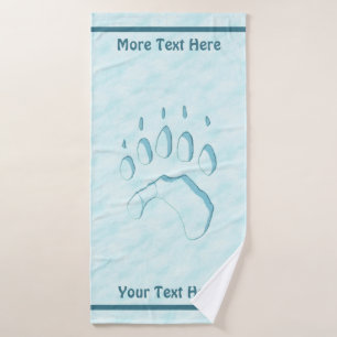Conjunto De Toalhas Impressão de Pata de Urso Polar
