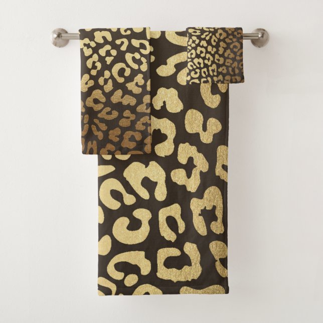 Conjunto De Toalhas Impressão de Pele de Animal Leopardo Guepardo Mode (Insitu)