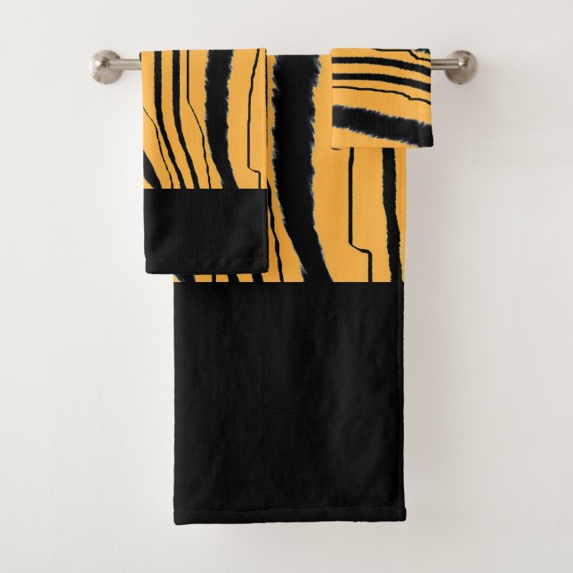 Conjunto De Toalhas Impressão de Tigre Falso Exótico  (Insitu)