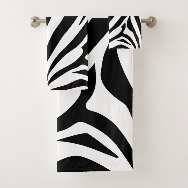 Conjunto De Toalhas Impressão de zebra personalizável (Insitu)