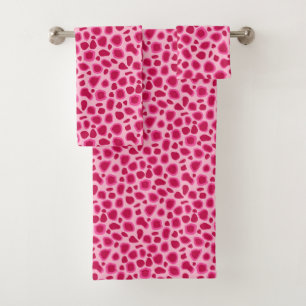 Conjunto De Toalhas Impressão do leopardo, fúcsia e luz - rosa