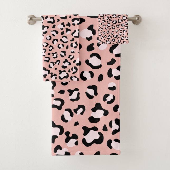 Conjunto De Toalhas Impressão Leopardo, Manchas Leopardo, Leopardo Ros (Insitu)