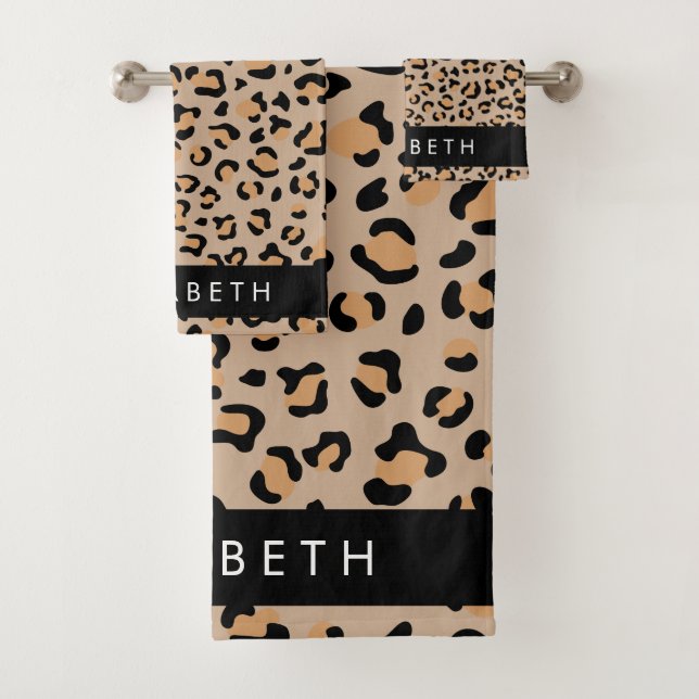 Conjunto De Toalhas Impressão Leopardo, Manchas, Leopardo Marrom, Seu  (Insitu)