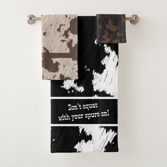 Conjunto De Toalhas Impressão preto, branco, castanho e creme (Insitu)