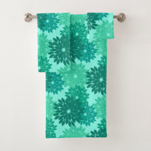 Conjunto De Toalhas Impressão, turquesa, cerceta & Aqua florais