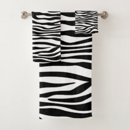 Conjunto De Toalhas Impressão Zebra, Banhas Zebra, Preto E Branco