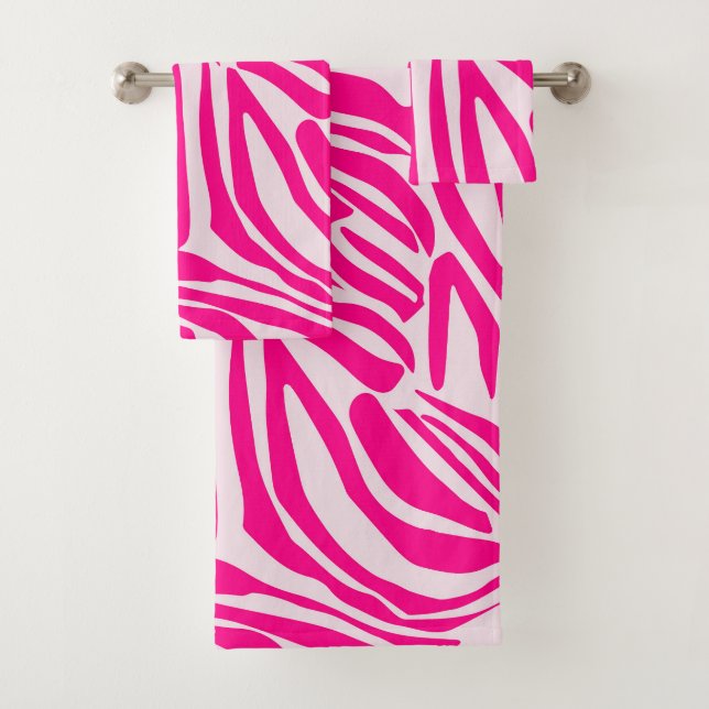 Conjunto De Toalhas Impressão zebra rosa (Insitu)