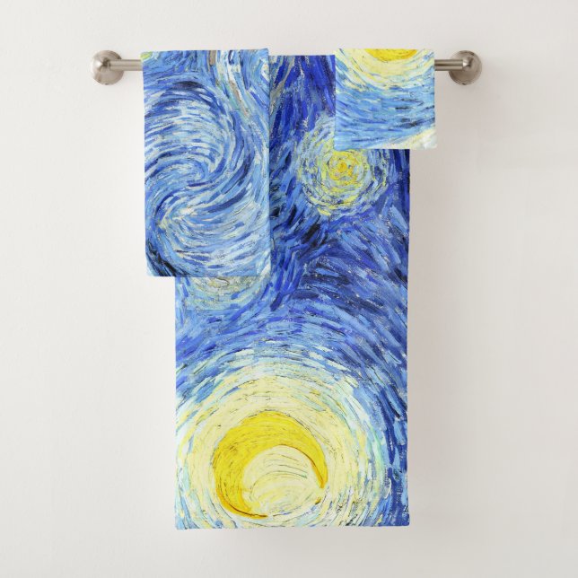 Conjunto De Toalhas Impressionismo Van Gogh Starry Night Bath Towel Se (Insitu)