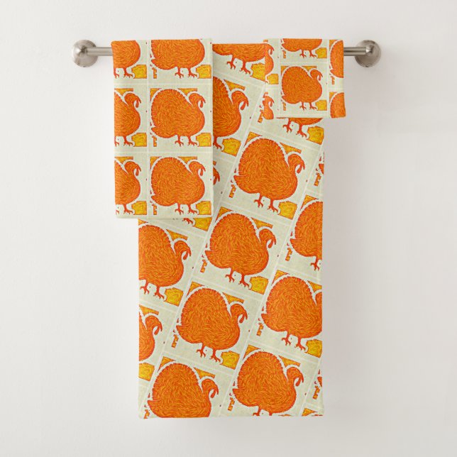Conjunto De Toalhas Impressionista Art Turkey Mand Towel (Insitu)