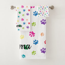 Conjunto De Toalhas Impressões pintadas coloridas de pata