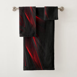 Conjunto De Toalhas Incrível Vermelho ao Design Abstrato Ponto 