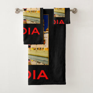 Conjunto De Toalhas Índia poster de viagens índio vintage art