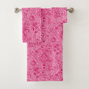 Conjunto De Toalhas Indiano de William Morris, rosa fúcsia profundo