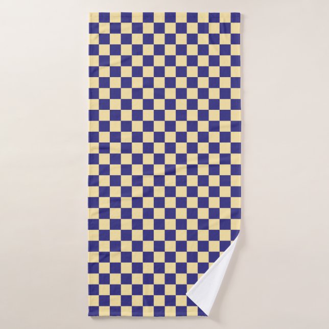 Conjunto De Toalhas Indigo and butter checkerboard pattern (Toalha de Banho)