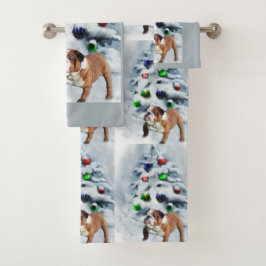 Conjunto De Toalhas Inglês Buldogue Christmas