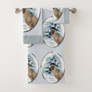 Conjunto De Toalhas Inglês Mastiff Natal