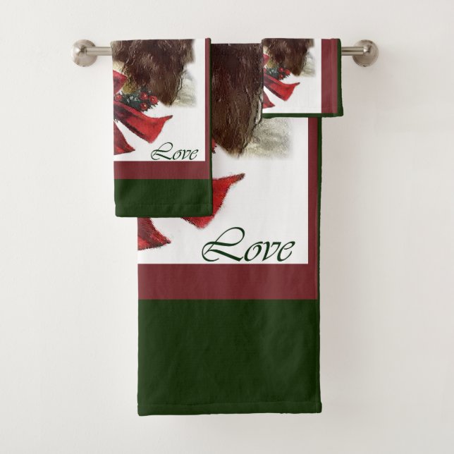 Conjunto De Toalhas Inglês Springer Spaniel Natal (Insitu)