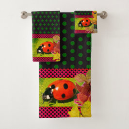 Conjunto De Toalhas Inseto Verde da Fortuna, Ladybug
