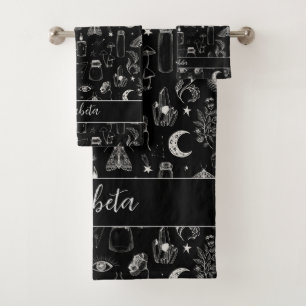 Conjunto De Toalhas Insetos e coisas mágicas B/W