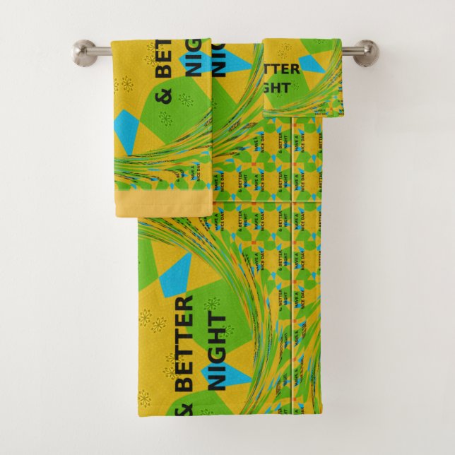 Conjunto De Toalhas Inspiração Tenha um belo dia e uma noite melhor (Insitu)