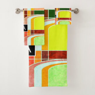Conjunto De Toalhas Inspirado no Retro Colorido e Divertido