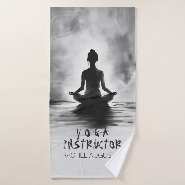 Conjunto De Toalhas Instrutor de Meditação de Yoga Lotus Pose Pintura (Toalha de Banho)