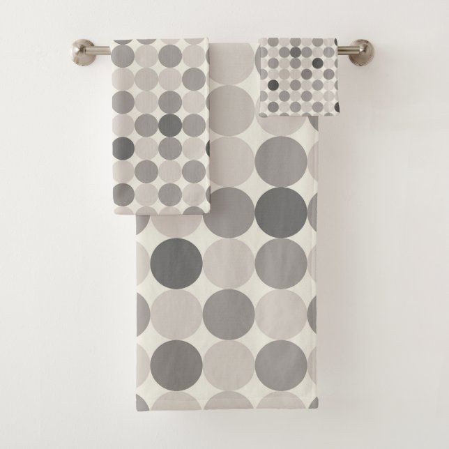Conjunto De Toalhas Inviting Gray Circle Bath Towel Set (Insitu)