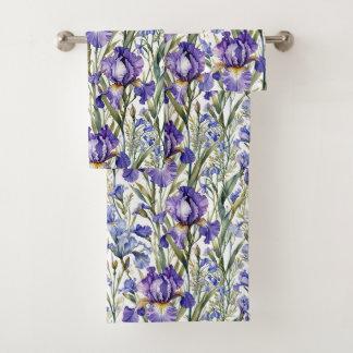 Conjunto De Toalhas Íris Roxa e Azul