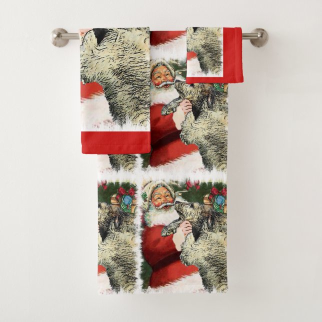 Conjunto De Toalhas Irish Wolfhound Natal (Insitu)