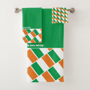 Conjunto De Toalhas IRLANDA - Scripting Personalizado Scripting VERDE