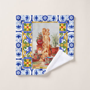 Conjunto De Toalhas Italiano,Arte Siciliana,maióica,azulejos,arte bar