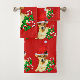Conjunto De Toalhas Jack Russell Terrier Natal